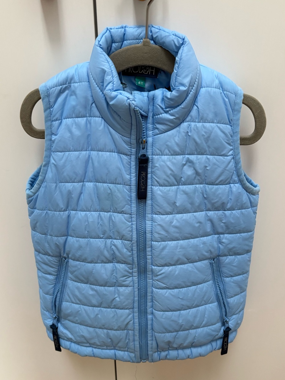 Prodoh boys toddler Light Blue puffer Vest fish lining 4T XS
